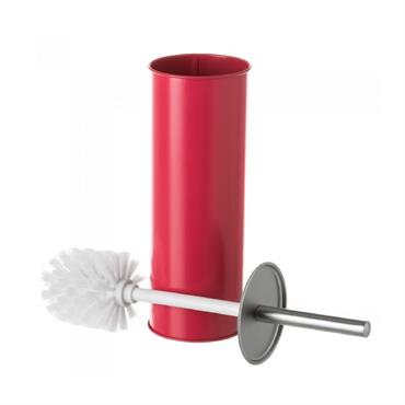 Balai brosse WC en métal rouge