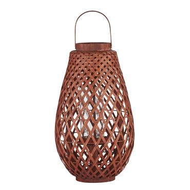 Lanterne extérieure en bambou terracotta