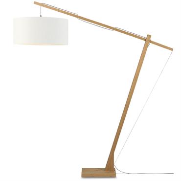 Lampadaire en bambou abat-jour en lin H207cm
