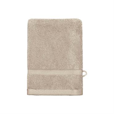 Lot de 3 gants de toilette 600 g/m²  sable 16x22 cm