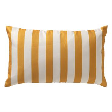 Coussin d'extérieur jaune 30x50 cm avec motif rayé