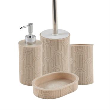 Set de salle de bain  4 pièces en polyrésine beige