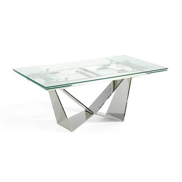 Table à manger extensible en verre