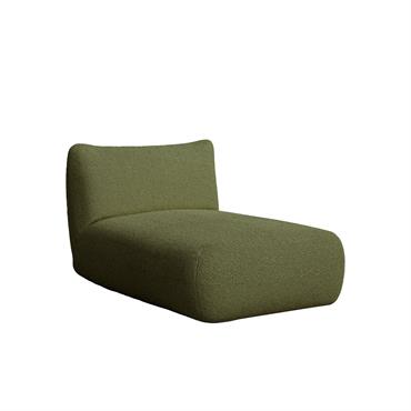 Chaise longue bouclé vert 100 x 148 cm
