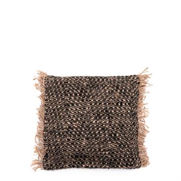 Coussin en coton noir cuivre 40x40