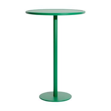 Table de bistrot de jardin ronde en aluminium vert menthe 105cm