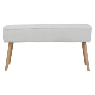 Banc tissu effet laine bouclette écru Popy