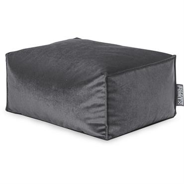 Repose-pied d'intérieur aspect velours anthracite 55x65x35cm