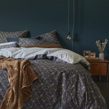 Housse de couette en percale de coton bleu 240x220