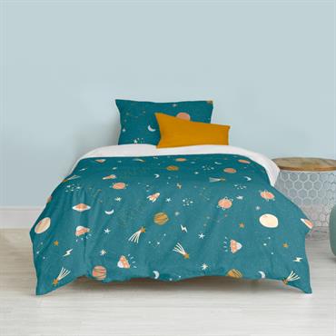 Parure housse de couette 2 pièces 100% Coton Multicolore 140x200 cm