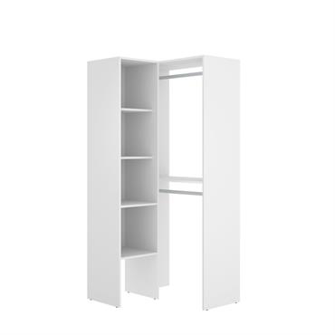 Grande Armoire effet bois blanc 79x88 cm
