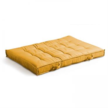 Coussin matelassé pour palette jaune 120x80