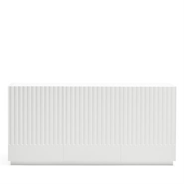 Buffet bas contemporain 3 portes en bois blanc