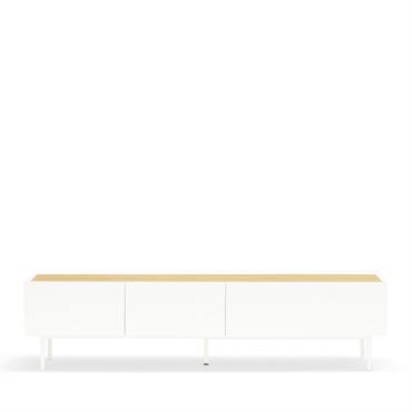 Meuble TV contemporain 180cm en bois blanc