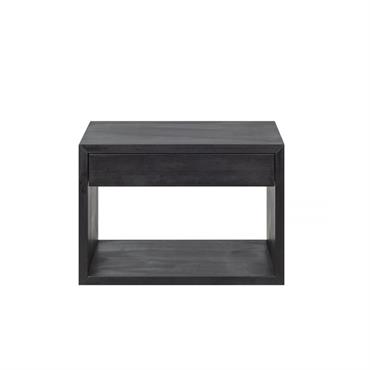 Table de chevet en bouleau noir avec tiroir