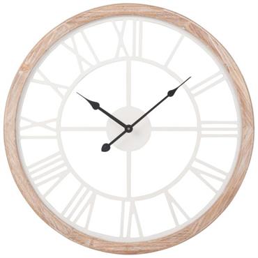 Horloge murale blanche et coloris naturel H50