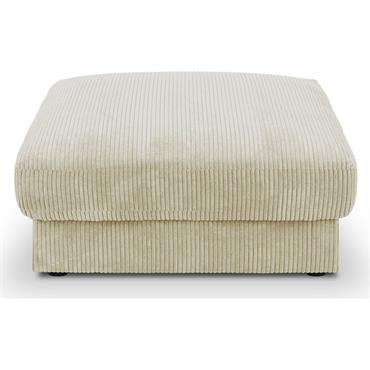 Pouf en velours côtelé beige