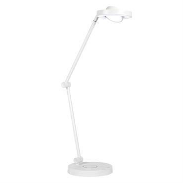 Lampe de bureau avec chargeur à induction en PVC blanc