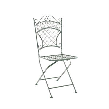 Chaise de jardin pliable en métal Vert antique