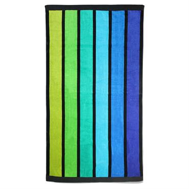 Serviette de plage éponge velours bleue happy men 100 x 175