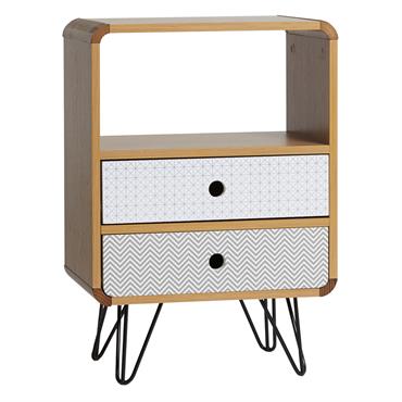 Table de chevet 2 tiroirs