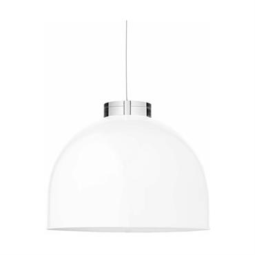 Suspension ronde L verre et blanc Luceo - Aytm