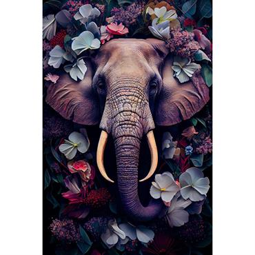 Le tableau sur verre synthétique éléphant fleuri 80x120 cm est une impression en haute définition réalisée avec de l'encre UV sans solvant sur un support verre très solide de 2 ...