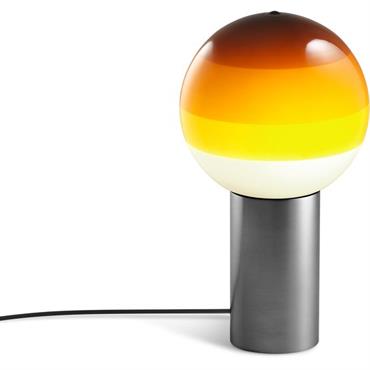 Lampe de bureau en métal et verre soufflé ambré et gris Dipping
