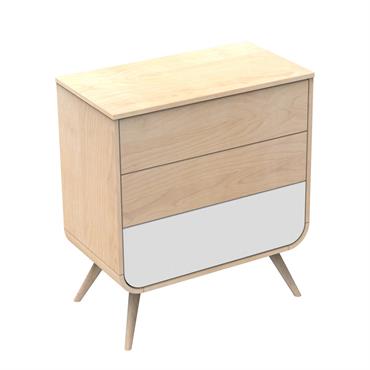 Commode 3 tiroirs pieds bois