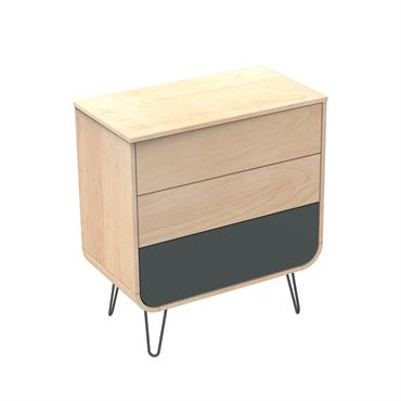 Commode 3 tiroirs pieds métal