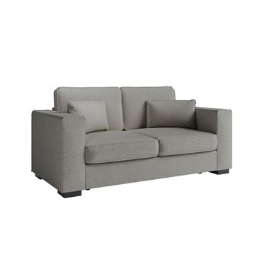 Canapé droit fixe 2 places en tissu - Gris