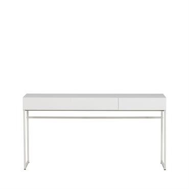 Bureau 2 tirois en bois et métal L150cm - Blanc