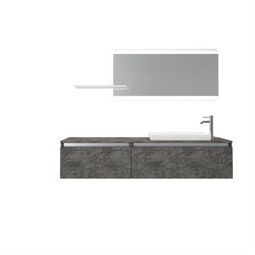 Meuble de salle de bain 6 pièces en mélamine oxyde
