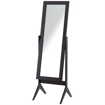 Miroir à pied inclinaison réglable brun foncé H148 cm