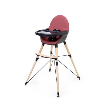Chaise haute bébé évolutive Bordeaux et Noir 3 hauteurs