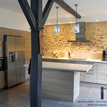 Aménagement d'une cuisine et relooking d'un escalier  Domozoom