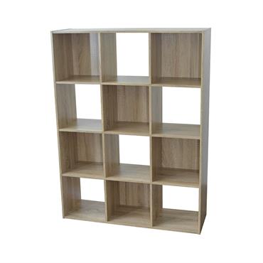 Etagère de Rangement 12 Cases  L93 cm - Effet Bois clair