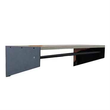Penderie étagère murale bois et métal L90 cm