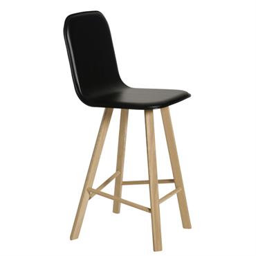 Chaise haute noire en cuir Tria - Colé Italian Design Label