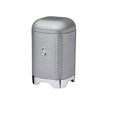 Boîte à sucre rétro en inox gris