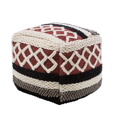 Pouf en tissu multicolore 48x42cm