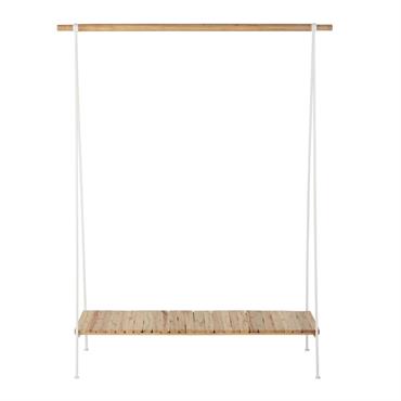 Portant en métal et bois d'eucalyptus blanc