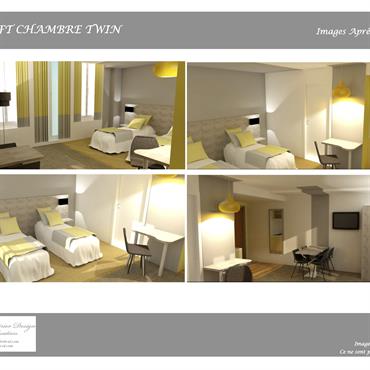Avant Projet pour la décoration et agencement des chambres d'une Residence Hotel à Dijon  Domozoom