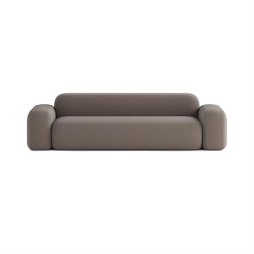 Canapé Droit Contemporain 4 Places en Tissu Marron