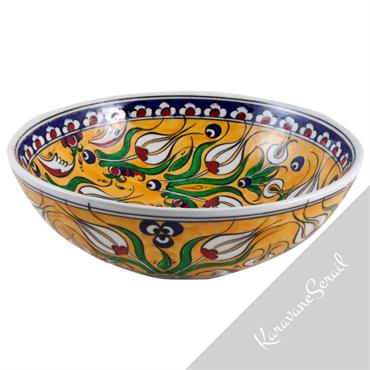 Bols en céramique d'Iznik de style traditionnel ottoman ou en faïence orientale colorée. Travail d'artisanat d'art original.  Domozoom