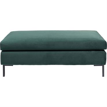 Repose-pieds en velours vert et acier noir
