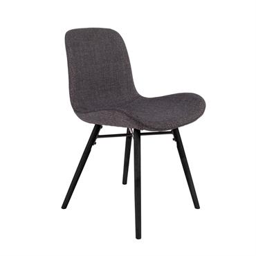 Chaise de repas en tissu gris foncé
