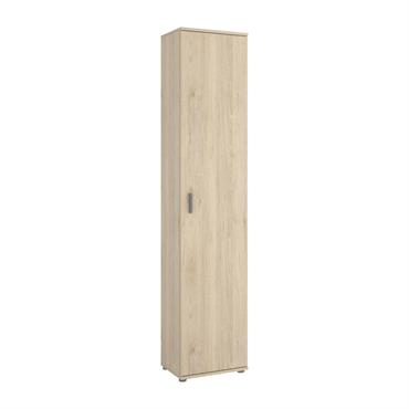 Armoire polyvalente 1 porte effet bois beige 191x35 cm