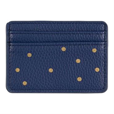 Porte-cartes Pois Dorés - Bleu Marine