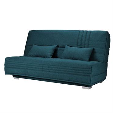 Banquette clic-clac avec matelas de 17 cm bleu marine